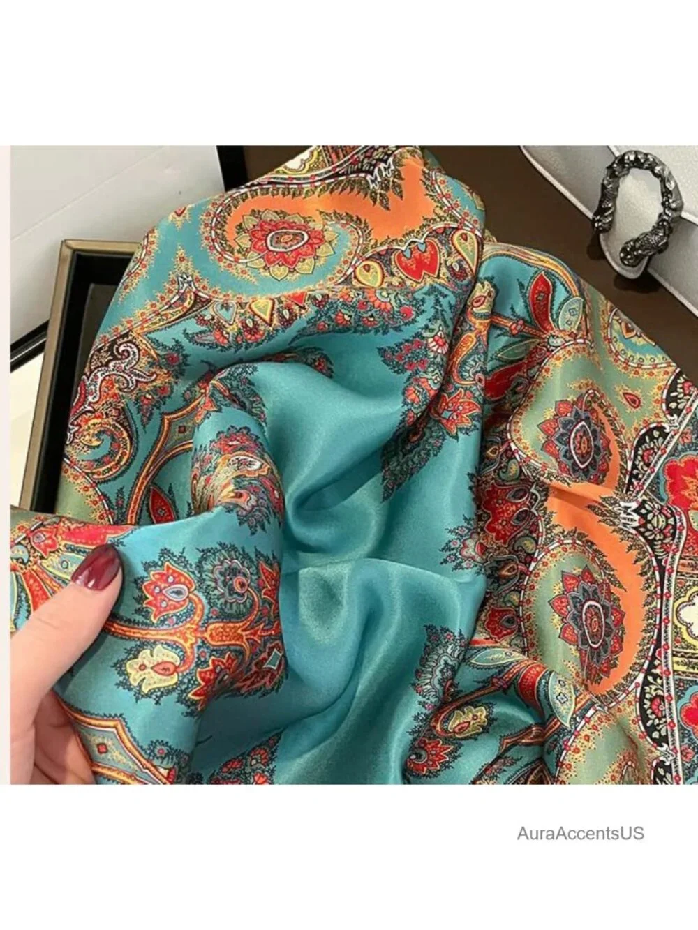 100% Pure Mulberry Silk Square Scarf 26x26 Hair Scarf Neck Scarf Gift